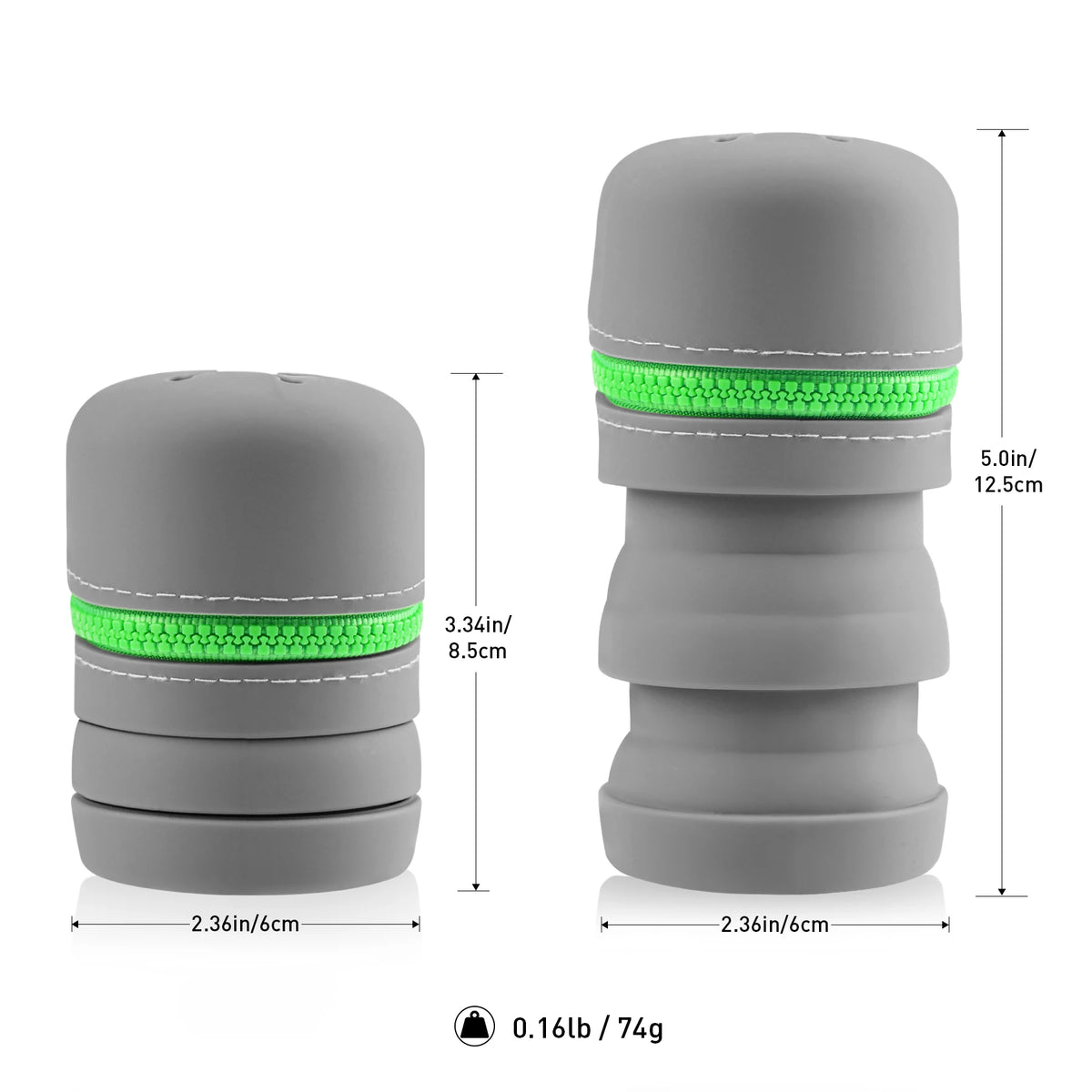 Porfory Foldable Silicone Trash Pouch with Carabiner