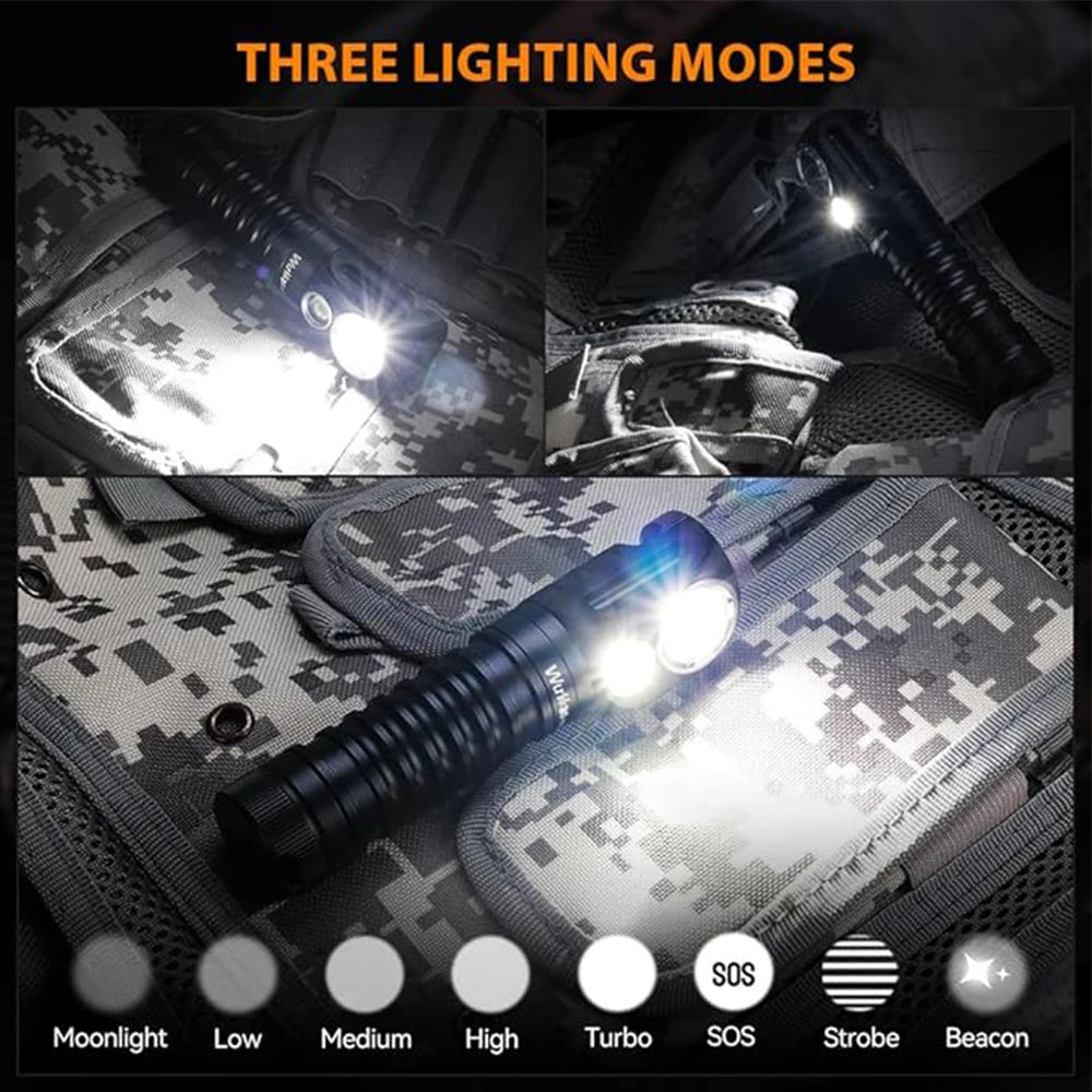Wurkkos HD20 Headlamp 21700 Fishing Flashlight 2000 Lm Dual LED USB Reverse Charging Magnetic Tail Cap EDC Work & Camping