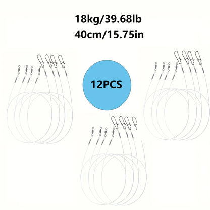 Fluorocarbon Leaders with Quick Lock (12 Pack)