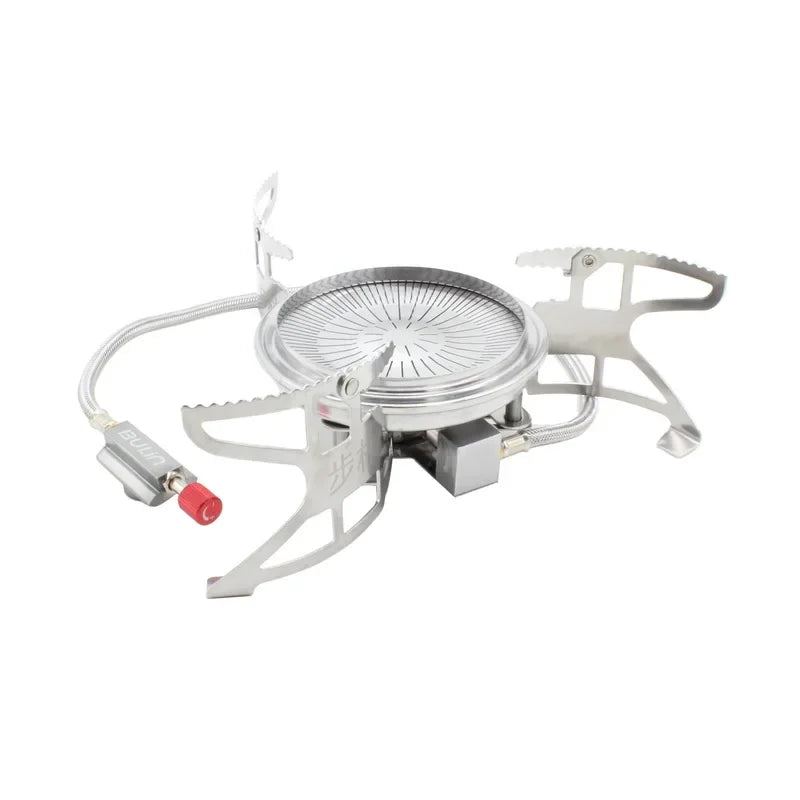 Bulin Outdoor Gas Stove Folding Cooking Furnace Camp Cookware Split Gas Furnace Stove for Camping Hiking Picnic with Pot