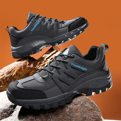 Men’s Casual Mountain Sneakers – Leather Antiskid Outdoor Trail Running Shoes, Winter & Autumn Footwear