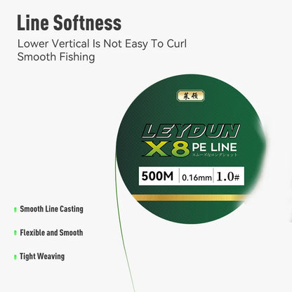 LEYDUN 8 Strand PE Braided Line 500m