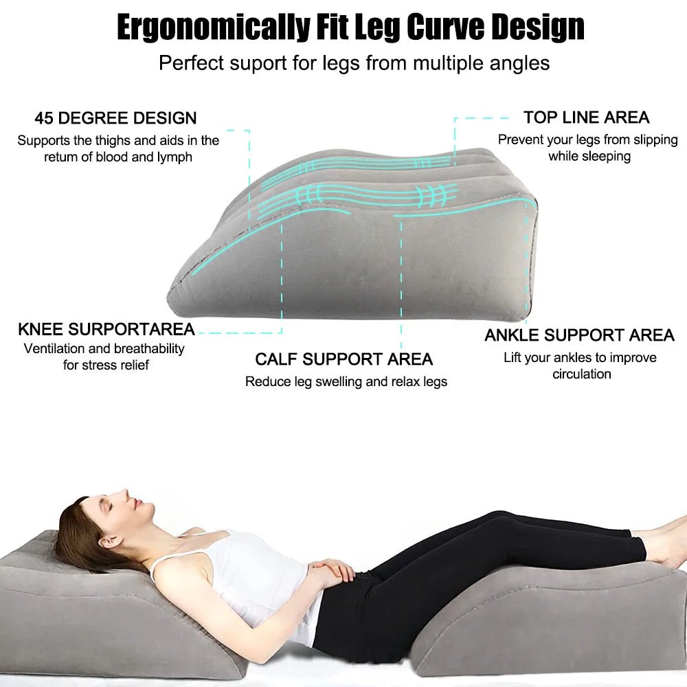 Inflatable Leg Pillow Foot Pillow Elevation Leg Pillows For Travel Camping Sleeping Wedge Pillow Knee Cushion PVC Portable