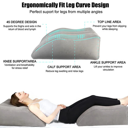 Inflatable Leg Pillow Foot Pillow Elevation Leg Pillows For Travel Camping Sleeping Wedge Pillow Knee Cushion PVC Portable