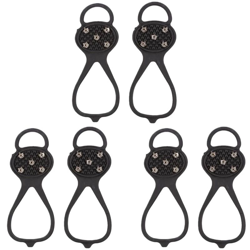 Outdoor Ice Cleats Anti Slip Shoe Covers Steel Studs Crampons for Walking on Snow and Icy Roads Winter Climbing Hiking Gear