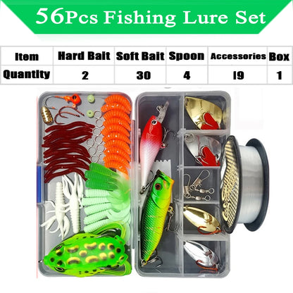 Soft and Hard Bait Lure Kit with Box