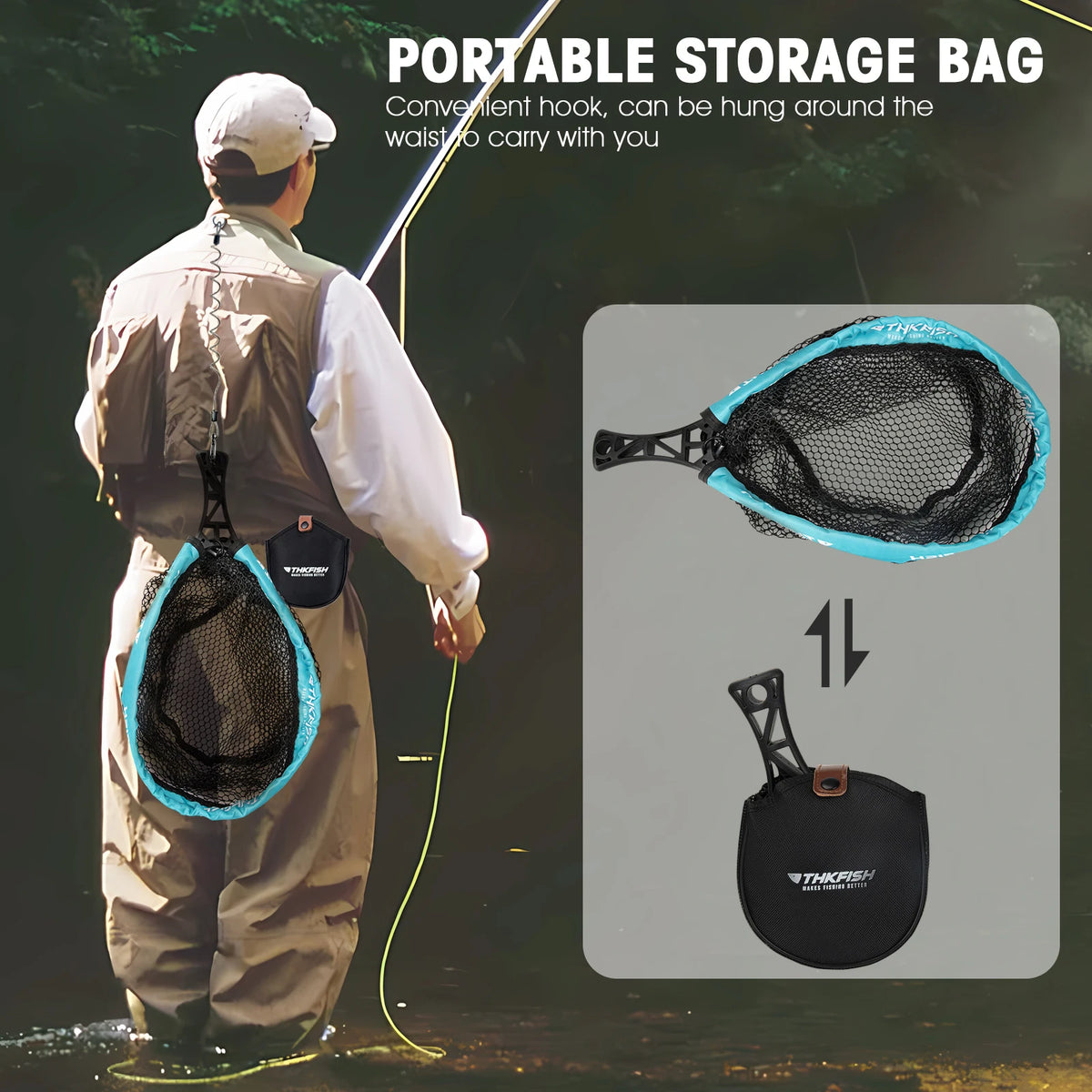 THKFISH Folding Fly Fishing Landing Net