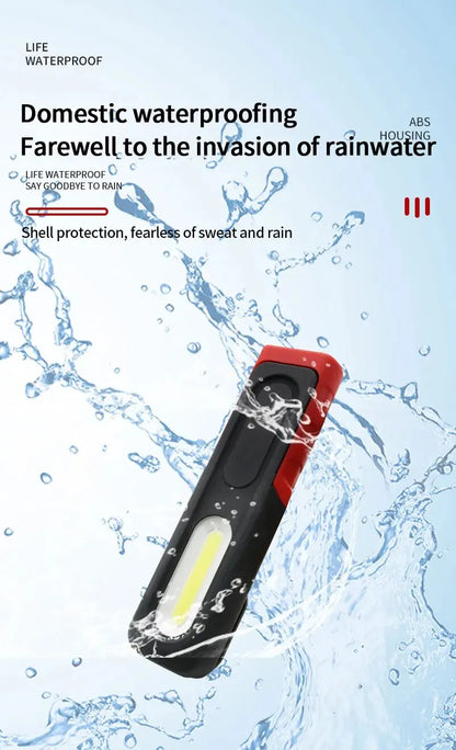 Portable USB Rechargeable Work Light Magnetic COB LED Flashlight Hanging Lamp with Built-in Battery Camping Torch