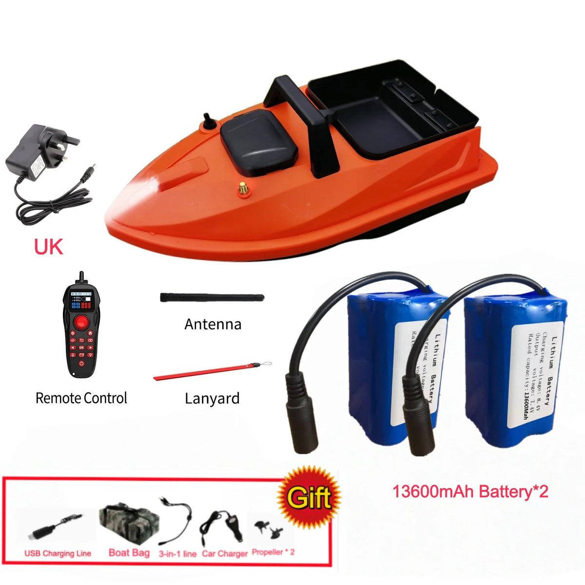 GPS Smart Bait Boat with 24 Saved Fishing Spots & Auto-Return