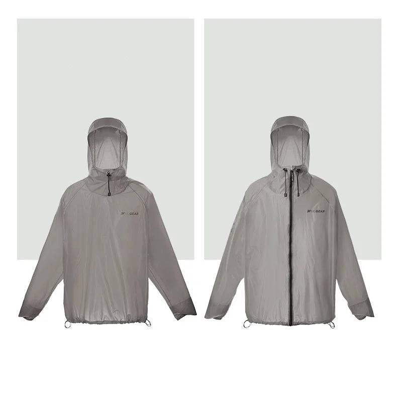 3F UL GEAR QingSuo Spilt Rain Poncho Outdoor Ultralight Sleeve Rain Coats 15D Nylon Waterproof Hiking Cycling Mountaineering