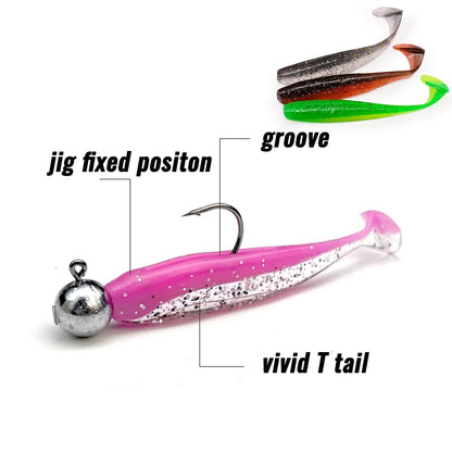 GOBAIT T-Tail Worm and Jig Head Kit