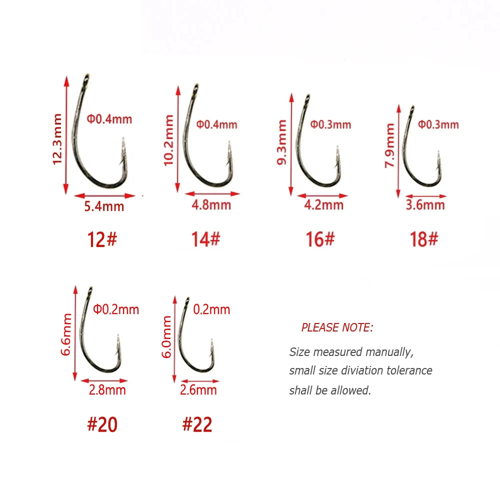 Fine Wire Curved Nymph Hooks #12-22 (100 Pack)