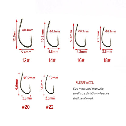Fine Wire Curved Nymph Hooks #12-22 (100 Pack)