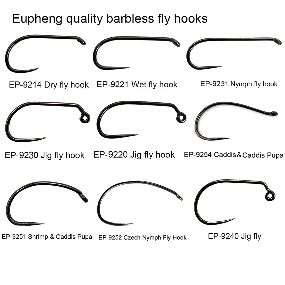 Aventik Barbless Black Nickel Fly Hooks (50 Pack)