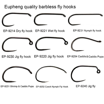 Aventik Barbless Black Nickel Fly Hooks (50 Pack)