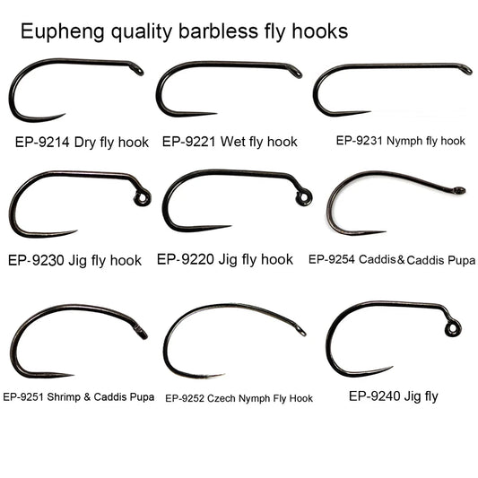 Aventik Barbless Black Nickel Fly Hooks (50 Pack)