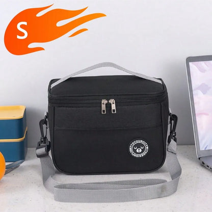 Capacity hand-held with shoulder strap insulated bag, lunch box bag, student thickened waterproof lunch bag。-zmt