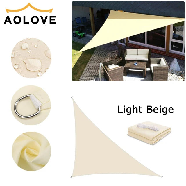 Waterproof Sun Shelter Triangle Sunshade Protection Outdoor  Cover Garden Patio Pool Shade Sail Awning Camping Sun Shade 420D
