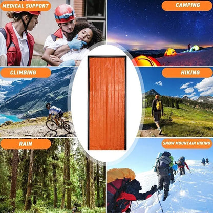 Emergency Sleeping Bag Ultra Waterproof Mylar Thermal Blankets Lightweight Survival Sleeping Bag Keep Warm for Camping Hiking