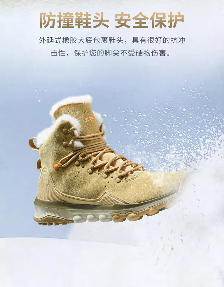 RAX Hiking Boots Men Waterproof Winter Snow Boots Fur lining Lightweight Trekking Shoes Warm Outdoor Sneakers Mountain Boots Men