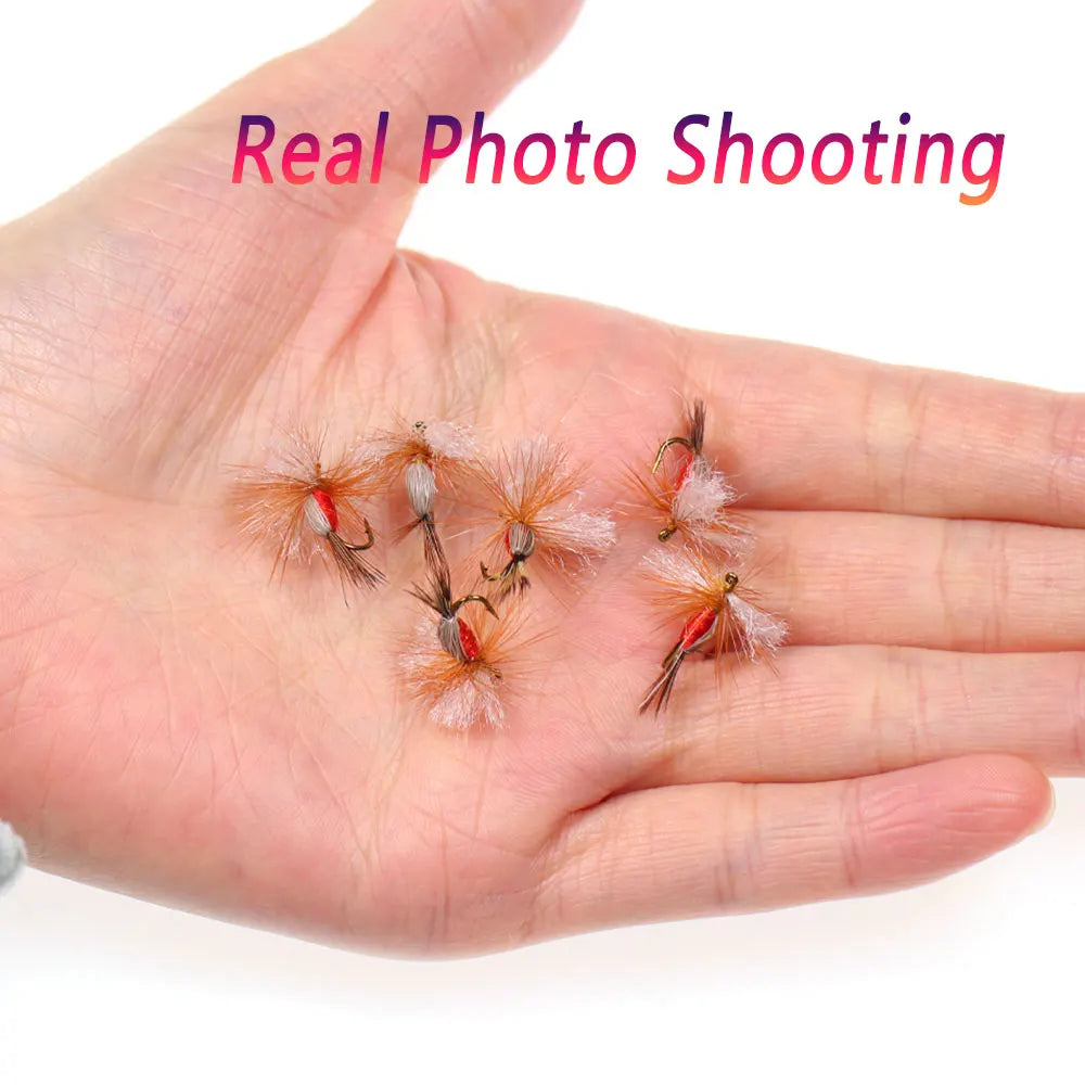 Bimoo Red Humpy Dry Flies #14 (6 Pack)