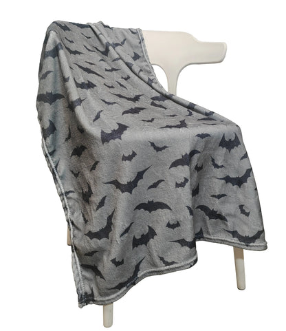 1PC Gifts Blanket Black Bats Printed Flannel Blanket Perfect for Sofa Office Bed Travel Sleep Read Relax Camping Four Season Use