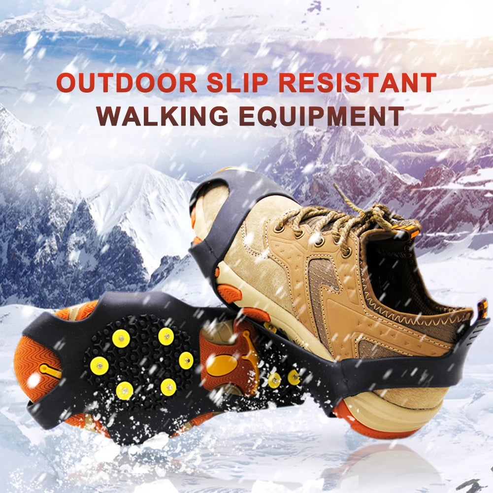 10/5 Teeth Shoes Ice Cleats Climbing Crampons Anti-Slip Winter Ice Claws Unisex Mountaineering Cleats Walking Hiking Accessories