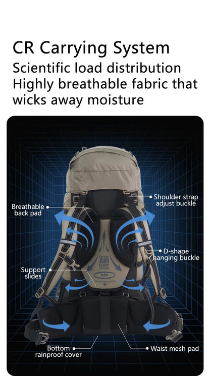 Naturehike 70L Camping Backpack Ergonomic Large Capacity Hiking Bags For Man With Rain Cover Outdoor Travel Trekking Backpacks