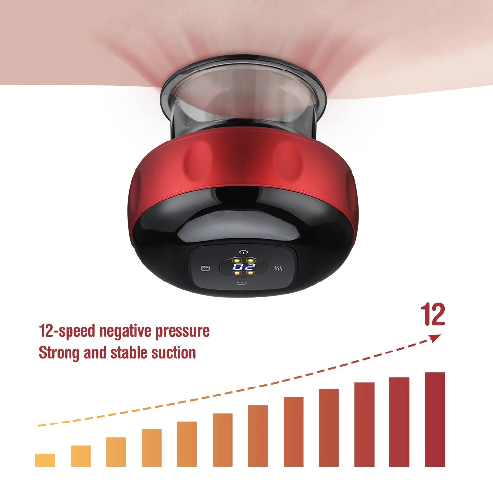 Smart Vacuum Suction Cup Cupping Therapy Massage Jars Anti-Cellulite Massager Body Cups Rechargeable Fat Burning Slimming Device