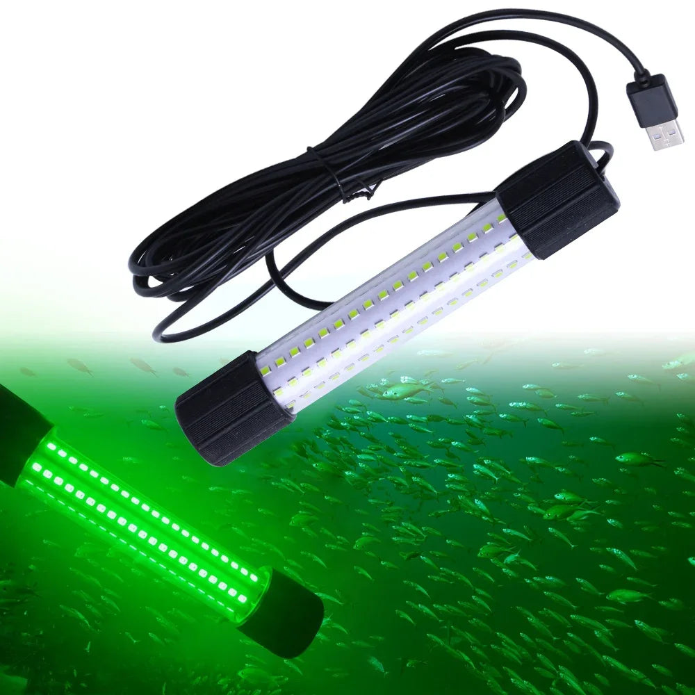 Underwater LED Fishing Light, USB Rechargeable Fish Attractor