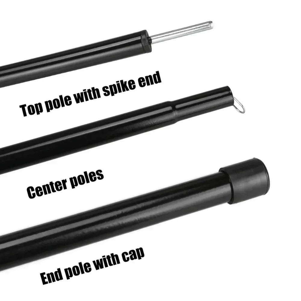 Set of 2 Tent Tarp Poles Universal Telescopic Adjustable Aluminium Camping Awning Poles Tent Accessories for Headroom Canopy