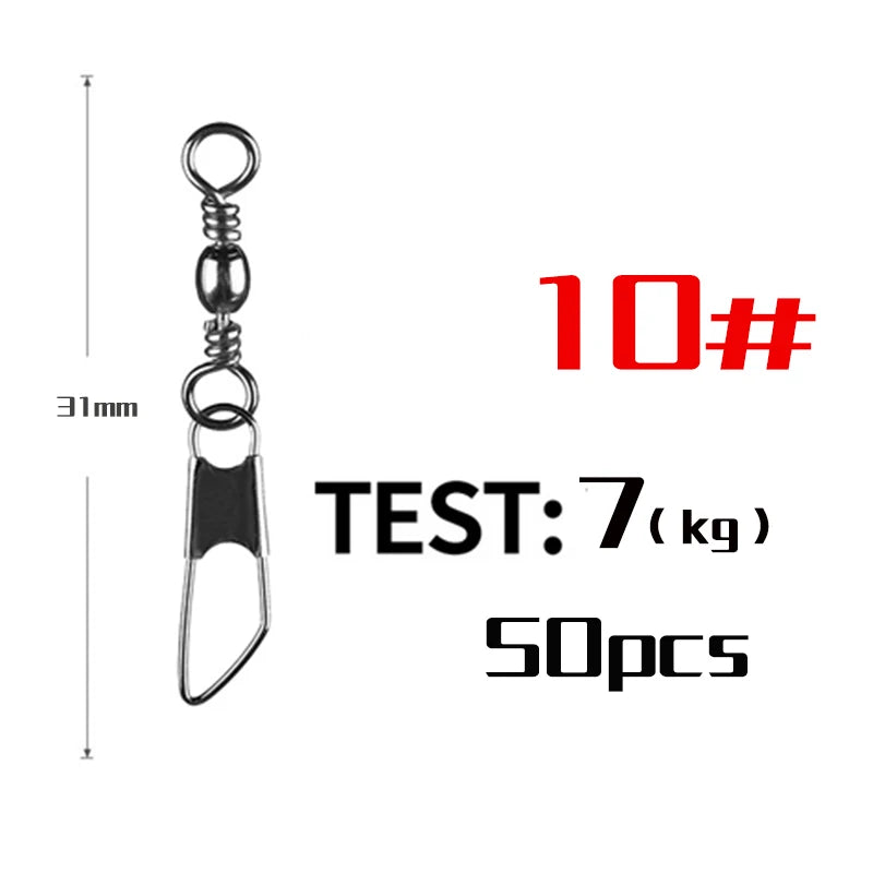 Stainless Steel Snap Swivels (50 Pack)