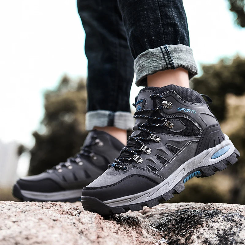 Outdoor Waterproof Hiking Boots Men's Women's Spring And Autumn Hiking Wear-resistant Mountain Sports Boots Hunting Sports Shoes