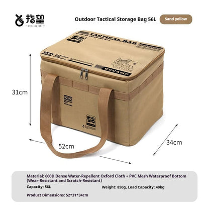 30L/42L/56L Autumn Camping Bag Insulated Waterproof Tactical Foldable Outdoor Picnic Tableware Storage Box Large Capacity Field