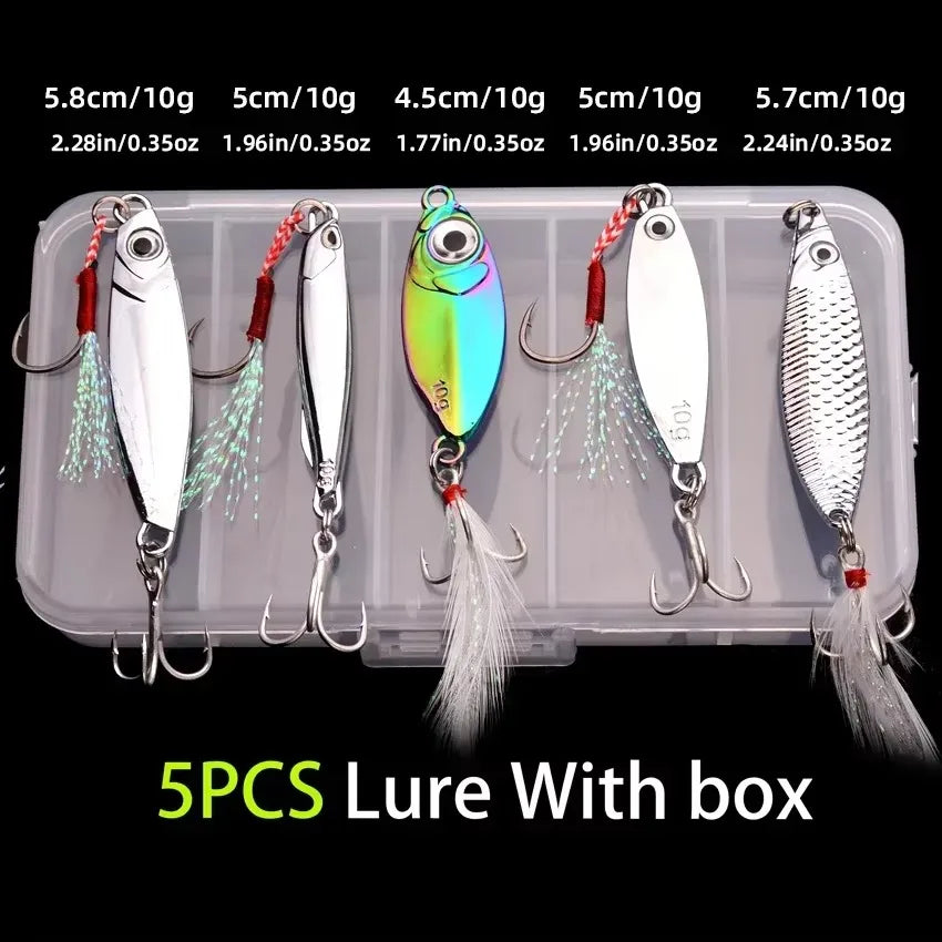 5pcs/lot Wobbler Lures 3g/10g/15g Metal Vib Fishing Lure Set Sinking Hard Metal VIB Sea Fishing Lures Artificial Pesca Bait