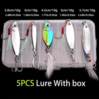 5pcs/lot Wobbler Lures 3g/10g/15g Metal Vib Fishing Lure Set Sinking Hard Metal VIB Sea Fishing Lures Artificial Pesca Bait