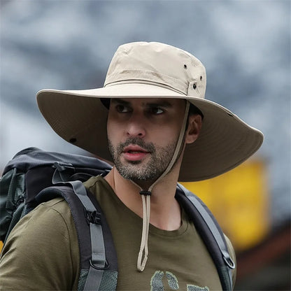 1PC New Fashion Summer Bucket Hat Cowboy Fishing2026Hats Mesh Breathable Anti UV Sun Cap Large Wide Brim