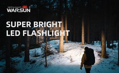 Warsun Powerful LED Flashlight Magnet Rechargeable Torch Light Portable Lantern  8 Modes Hand Lamp For Camping Hiking  Emergen