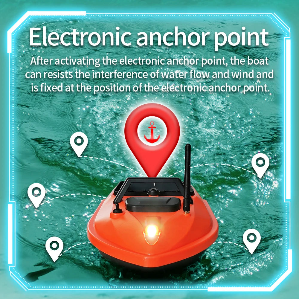 GPS Smart Bait Boat with 24 Saved Fishing Spots & Auto-Return