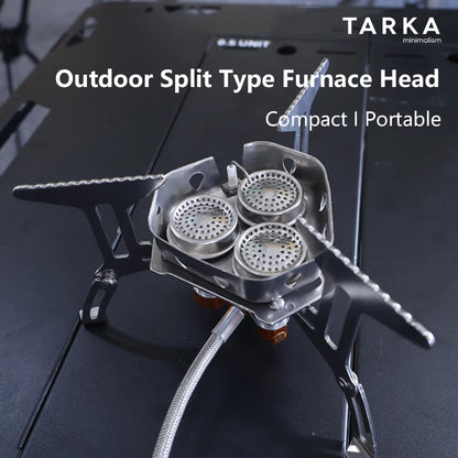 TARKA Camping Gas Stove 5800w 3 Head Gas Burner Tourist Strong Fire Furnace Climbing Hiking Equipment Picnic Kitchen Cookware
