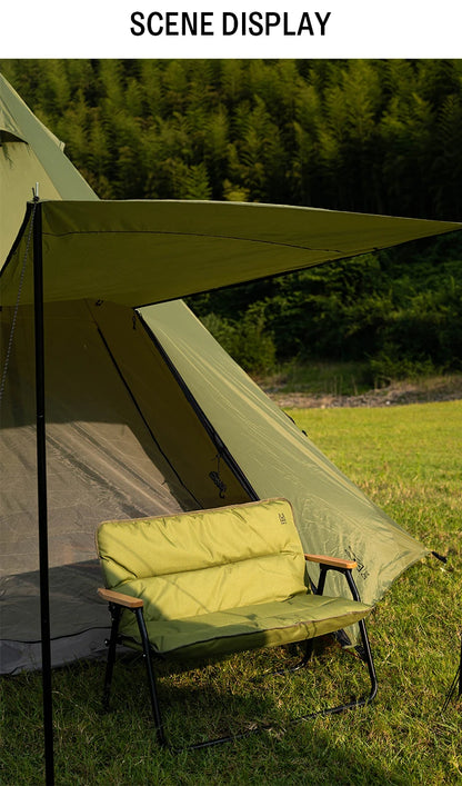 GERC Double Outdoor Aluminum Folding Chair Picnic Camping Portable Back Fishing Stool Kermit Chair