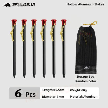 3F UL Gear 15.5cm/20cm Outdoor Ultralight Aluminum Alloy Stakes Camping Carbon Fiber Guy Line Canopy Rope Nails Tent Accessories