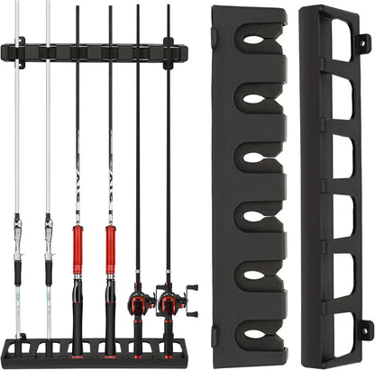 Wall Mount Fishing Rod Rack (6 Rods)