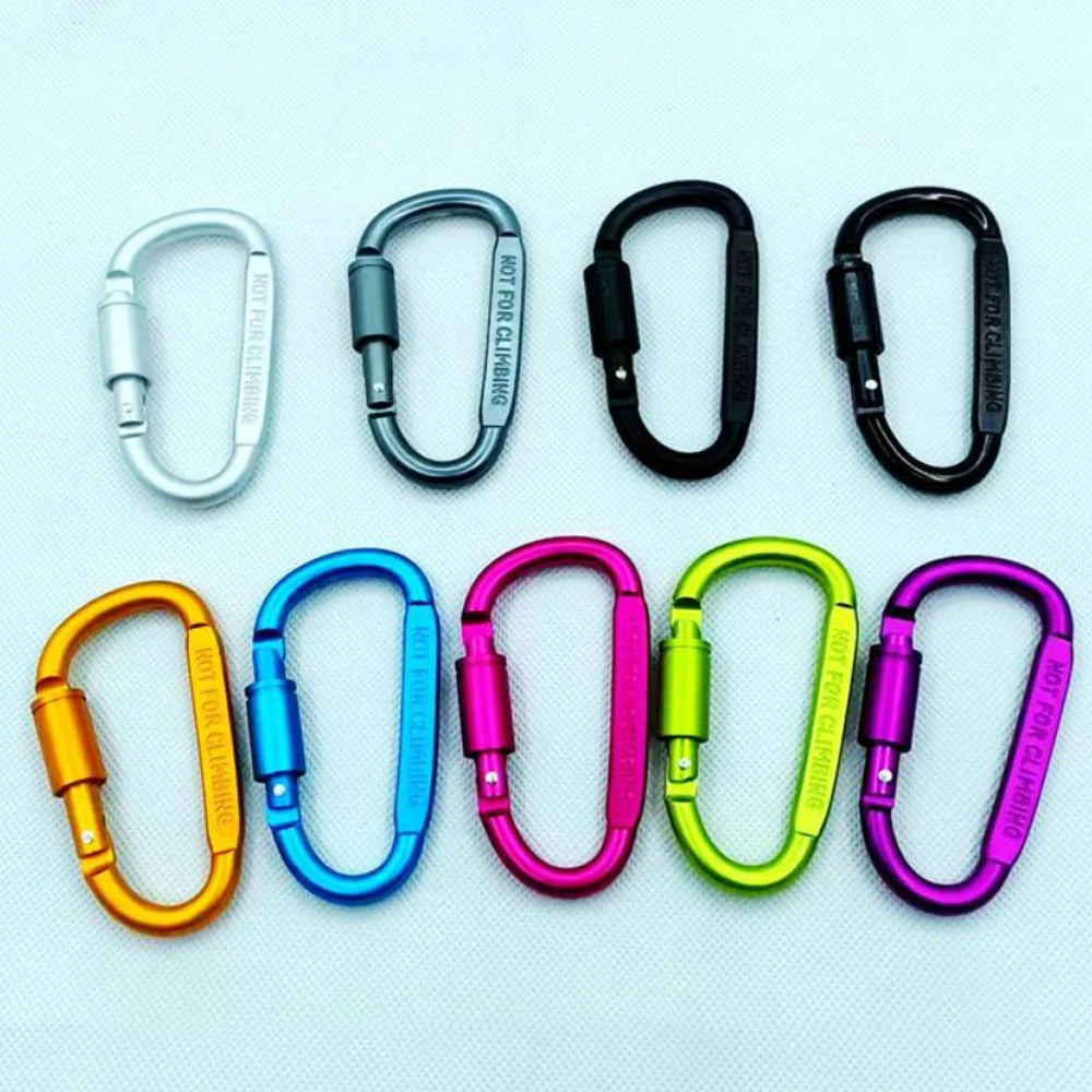 Outdoor Aluminium Alloy Sports Keychain High Quality Multi Colors with Lock D-shape Carabiner Camping Hiking Hook Outdoor Tool