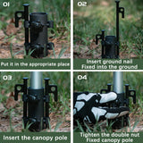 Outdoor camping adjustable canopy pole holder large diameter bracket camping tent canopy accessories strut fixing tube base