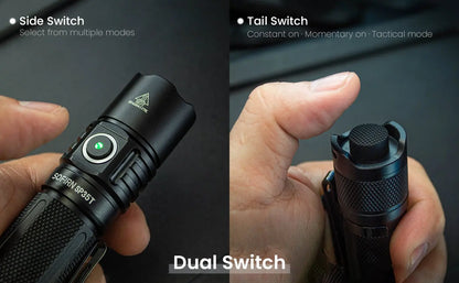 Sofirn SP35T 3800lm Tactical 21700 Flashlight Powerful LED Light USB C Rechargeable Torch with Dual Switch Power Indicator ATR