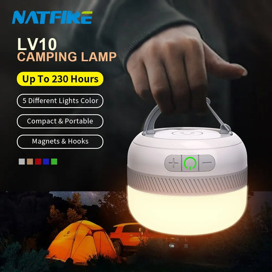 NATFIRE LV10 Camping Lantern – USB-C, 230 Hours, 5 Colors