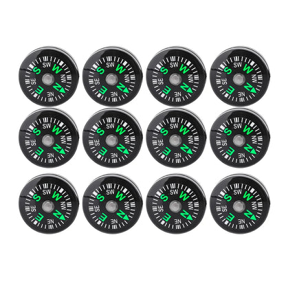 12pcs 20mm Mini Pocket Oil Filled Compass Survival Compasses For Hiking Camping Outdoor Activities Accessory