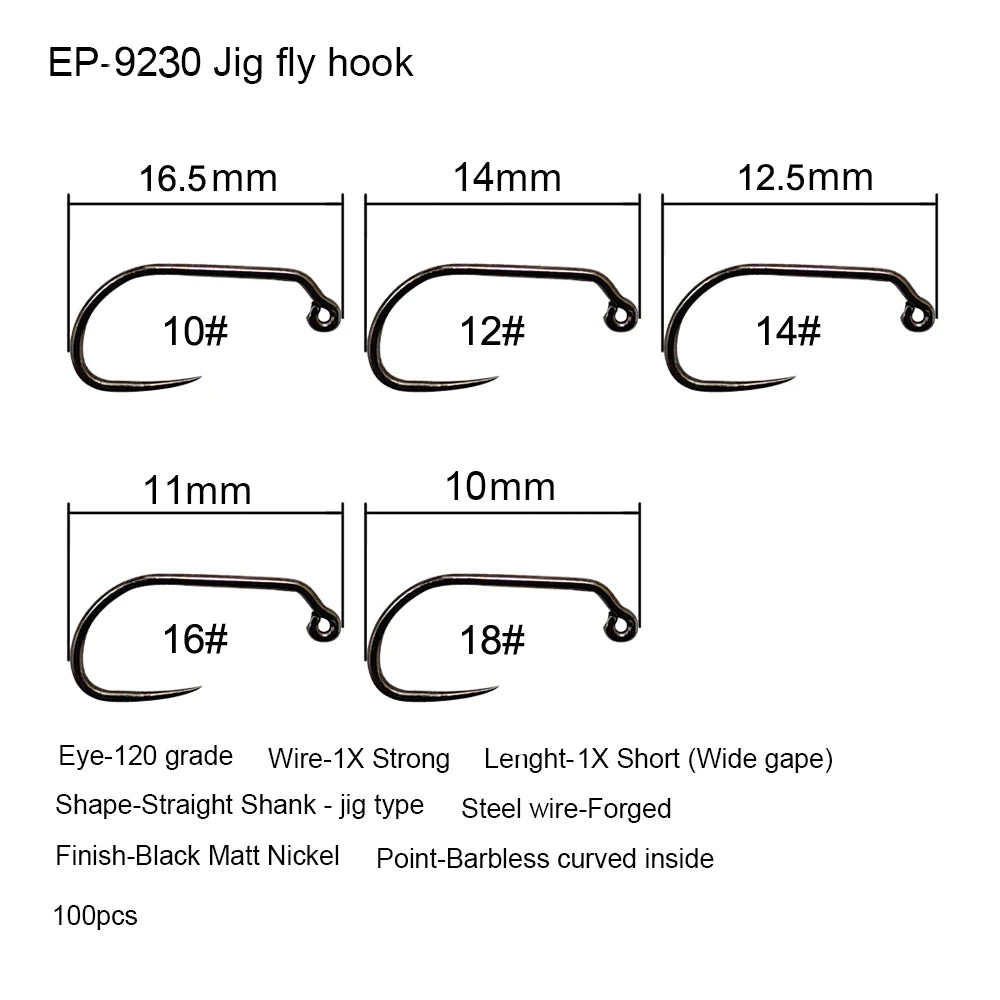 Aventik Competition Barbless Fly Hooks (50 Pack)