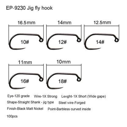 Aventik Competition Barbless Fly Hooks (50 Pack)